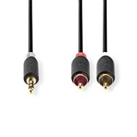 Stereo audiokabel | 3,5 mm male - 2x RCA male | 2,0 m | Antraciet [CABW22200AT20] - thumbnail