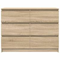 Dressoir 100x35x76 cm bewerkt hout sonoma eikenkleurig - thumbnail