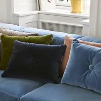 HAY Dot Cushion 1 Knoop Velours Kussen - Marineblauw - thumbnail