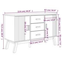 Dressoir OLDEN 114x43x73,5 cm massief grenenhout bruin - thumbnail