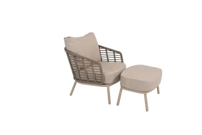 Puglia low dining chair incl. voetenbank