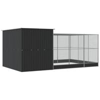 Volière met verlengstuk 497x303x216 cm staal zilverkleurig - thumbnail