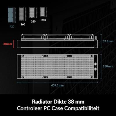ARCTIC Liquid Freezer III 420 A-RGB Processor Alles-in-één vloeistofkoeler 14 cm Zwart 1 stuk(s)