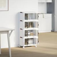 Opbergbox stapelbaar met wielen 4-laags 28 L 48,5x29,5x112,5 cm - thumbnail