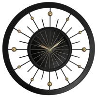 Wandklok 60 cm - geruisloos - zwart - metaal - NeXtime 'Orbit' - thumbnail