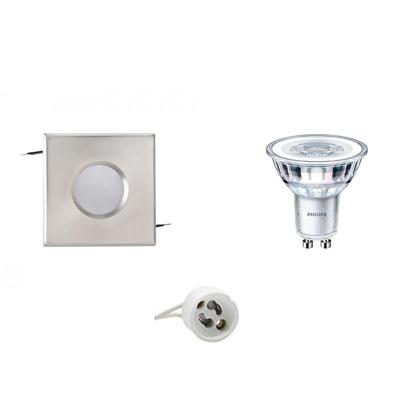 Philips LED Spot Set GU10 - Waterdicht IP65 - Mat Chroom - Dimbaar - 2700K