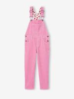 Salopette voor meisjes van ribfluweel oudroze - thumbnail