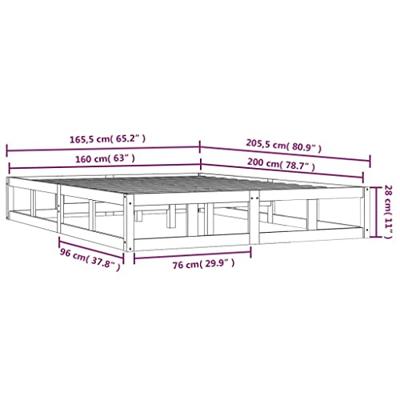 Bedframe massief hout 160x200 cm - thumbnail