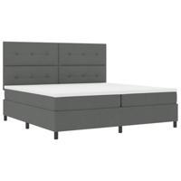 Boxspring bed met matras Donkergrijs 200 x 200 cm Stof - thumbnail