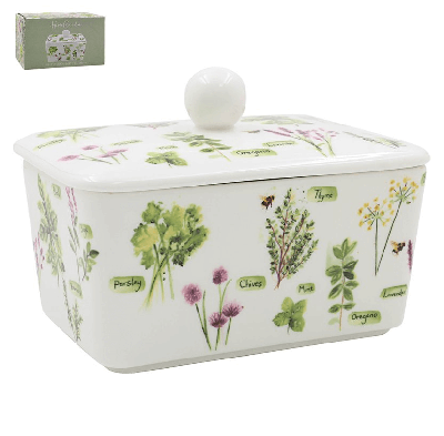 Botervloot met leuke kruidenprint Botervloot met leuke kruidenprint