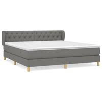 Boxspring met matras stof donkergrijs 160x200 cm - thumbnail