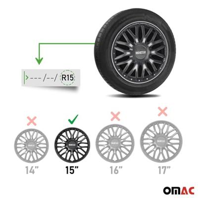 4-Delige Sparco Wieldoppenset Roma 15-inch grijs/zwart SP1596GRBK 4-Delige Sparco Wieldoppenset Roma 15-inch grijs/zwart SP1596GRBK