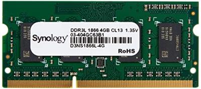 Synology D3NS1866L-4G Synology Werkgeheugen voor NAS DDR3L 4 GB 1 x 4 GB 1866 MHz 204-pins SO-DIMM D3NS1866L-4G