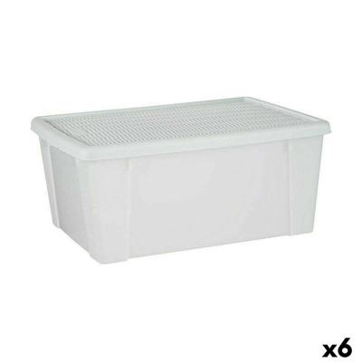 Opbergbak met Deksel Stefanplast Elegance Wit Plastic 29 x 17 x 39 cm (6 Stuks)