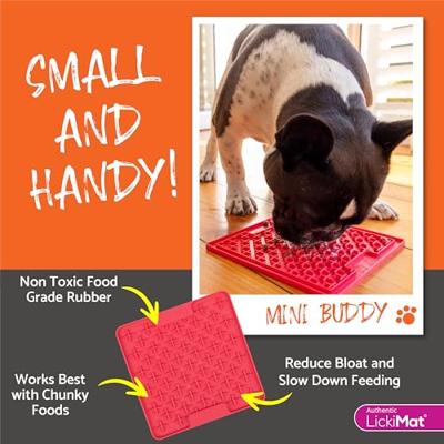 LickiMat Mini Classic Buddy Hondenvoermat, langzaam voerbak voor hond voor verveling en angstverlichting voor honden, perfect voor voedsel, traktaties, yoghurt en pindakaas, leuk alternatief voor een