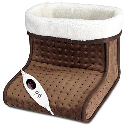 Elektrische voetenwarmer bruin met 6 warmtestanden 100W