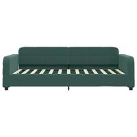 Slaapbank met onderschuifbed 90x200 cm fluweel donkergroen - thumbnail