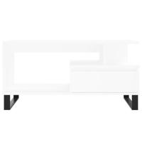 Salontafel 90x49x45 cm bewerkt hout wit - thumbnail