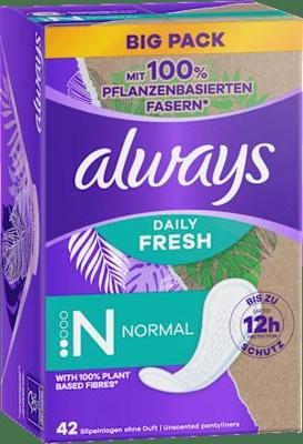 Always Daily Fresh Inlegkruisjes Normal, Plantaardige Vezels, 42 Stuks