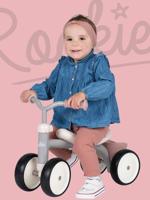 Smoby Rookie Loopfiets Roze/Grijs/Wit - thumbnail
