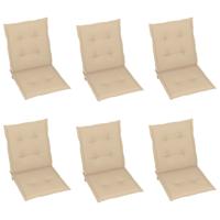 VidaXL Tuinstoelkussens 6 st 100x50x3 cm oxford stof beige - thumbnail