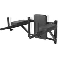 VidaXL Dipstation fitnessapparaat wandgemonteerd zwart - thumbnail