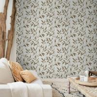 DUTCH WALLCOVERINGS behang leafs beige en bruin - thumbnail