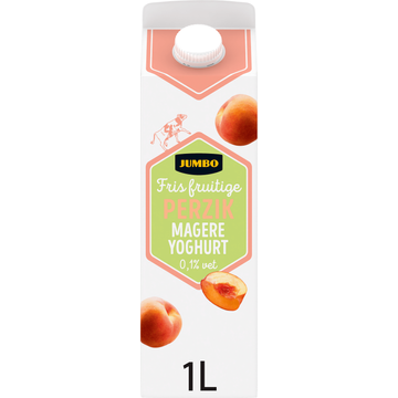 Jumbo Fris Fruitige Perzik Magere Yoghurt 0,1% Vet 1 L