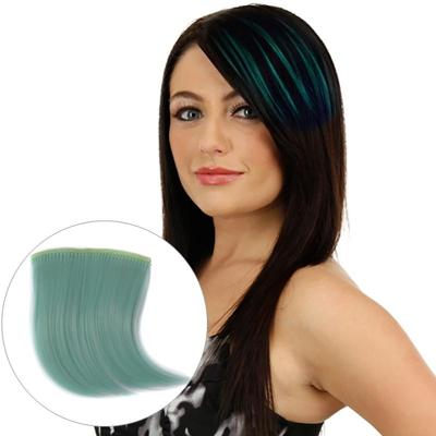 Kleur verloop onzichtbare naadloze haarverlenging pruik stuk recht haar stuk kleur pony haar stuk (fluorescerende groen licht)