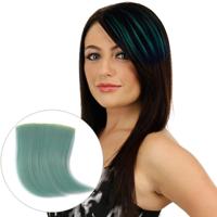 Kleur verloop onzichtbare naadloze haarverlenging pruik stuk recht haar stuk kleur pony haar stuk (fluorescerende groen licht) - thumbnail