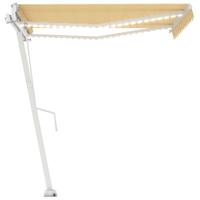 Luifel automatisch met LED en windsensor 350x250 cm geel en wit - thumbnail