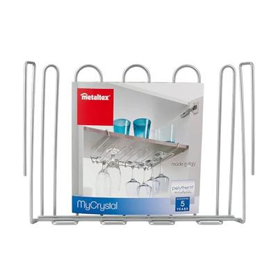 Metaltex Wijnglazenhouder 38x26x7 cm Zilver