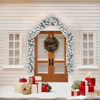 VidaXL Kerstslinger met sneeuw 5 m pvc groen