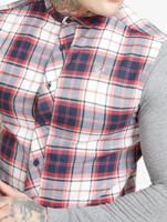 Sik Silk / overhemd Flannel Check Grandad in grijs - thumbnail