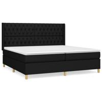 Boxspring met matras stof zwart 200x200 cm - thumbnail