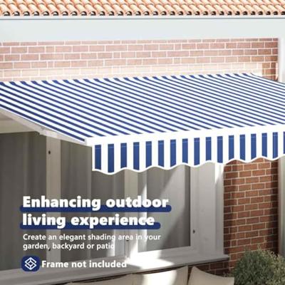 VidaXL Vervangingsdoek voor zonnescherm blauw en wit 280 x 195 cm VidaXL Vervangingsdoek voor zonnescherm blauw en wit 280 x 195 cm