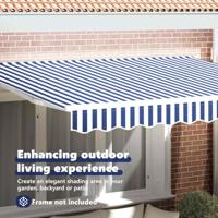 VidaXL Vervangingsdoek voor zonnescherm blauw en wit 280 x 195 cm - thumbnail