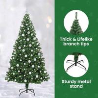 VidaXL Kunstkerstboom groen 180 cm pvc en staal en kunststof - thumbnail