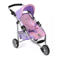 Poppenwagen Jogger Lola - Hearts Lila - thumbnail