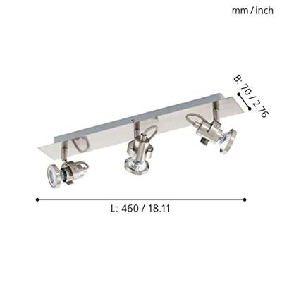 Eglo Led plafondspot Tukon 3 3-lichts led nikkel mat 94146