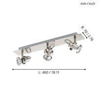 Eglo Led plafondspot Tukon 3 3-lichts led nikkel mat 94146 - thumbnail