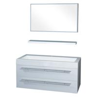 Differnz Force badkamermeubel 100cm 1 kraangat wit met spiegel en planchet - thumbnail