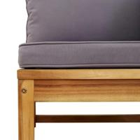 6-delige Loungeset met kussens massief acaciahout - thumbnail