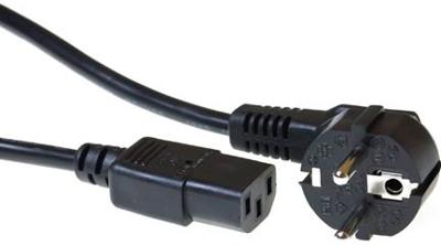 ACT AK5126 230V Aansluitkabel Randaarde Stekker CEE7/7 Male (haaks)/C13 Zwart - 7 meter