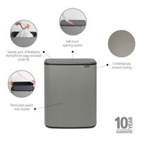 Brabantia 223129 vuilnisbak 60 l Rechthoekig Kunststof Grijs - thumbnail