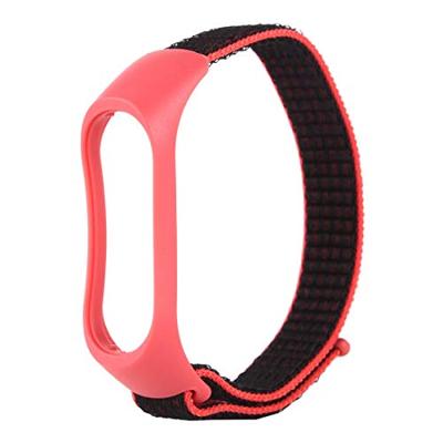 Nylon Geweven Bandje Xiaomi Mi Band 3 / 4 / 5 / 6 / 7 - Roze / Zwart Nylon Geweven Bandje Xiaomi Mi Band 3 / 4 / 5 / 6 / 7 - Roze / Zwart