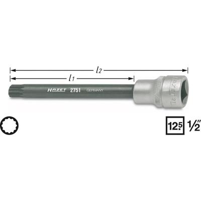 Hazet 2751 Dopsleutel-bitinzet 1/2 (12.5 mm)