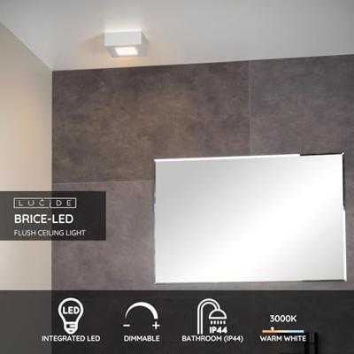 Lucide BRICE-LED - Plafonnière Badkamer - LED Dimb. - 1x8W 3000K - IP44 - Wit Lucide BRICE-LED - Plafonnière Badkamer - LED Dimb. - 1x8W 3000K - IP44 - Wit