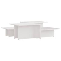 VidaXL Salontafels 2 st 111,5x50x33 cm bewerkt hout wit - thumbnail