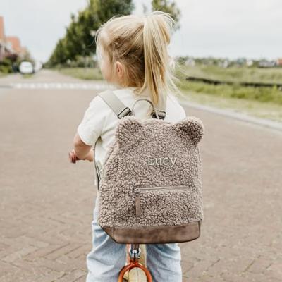 Teddy rugzak met naam - Peuter - Taupe